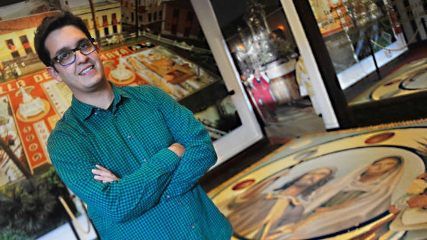 El presidente de la Asociación de Alfombristas de La Orotava, Leo Rodríguez, en el Museo de las Alfombras.