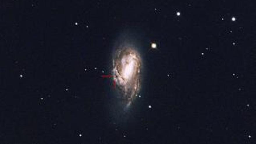 La supernova SN2016 cok, en la galaxia M66 sita a 36 millones de años luz. // Observatorio Astronómico de Forcarei