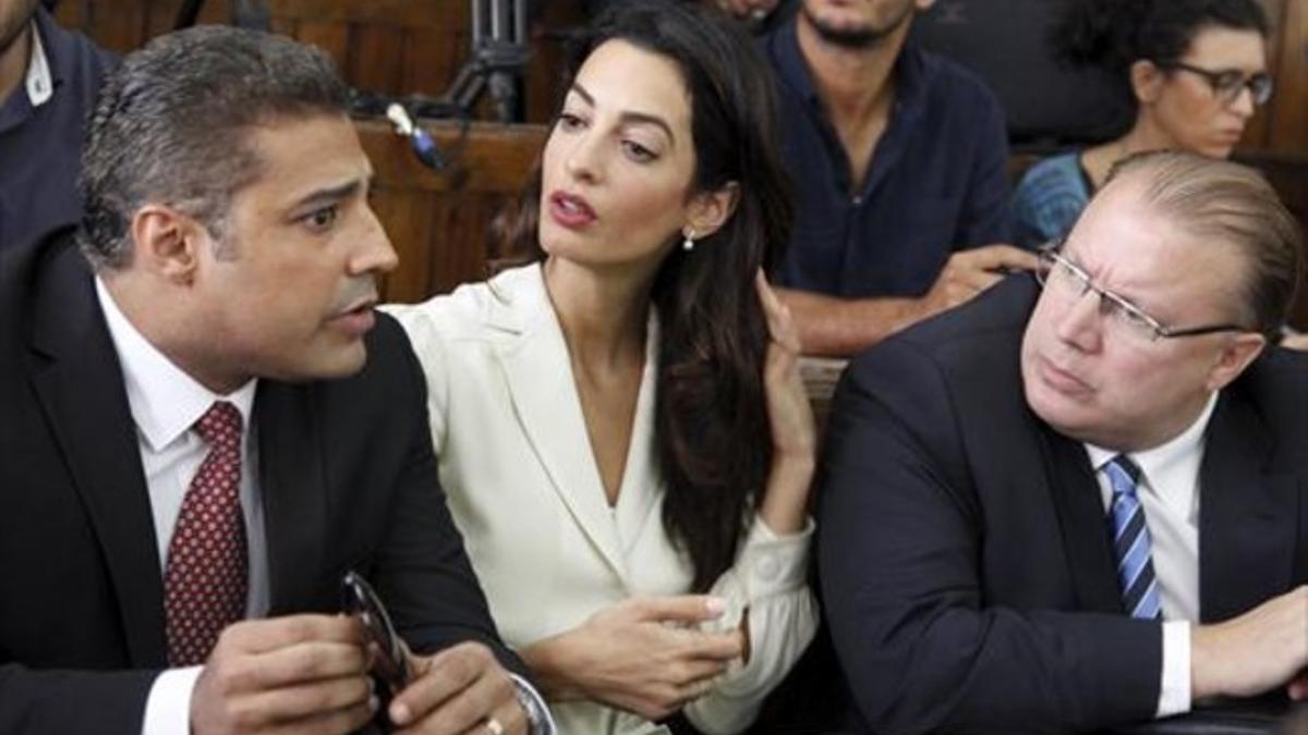 Amal Clooney, abogada defensora de uno de los periodistas, ayer.