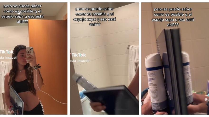 El vídeo viral del momento en TikTok: &quot;¿Cómo es posible que el espejo sepa que eso está ahí?&quot;
