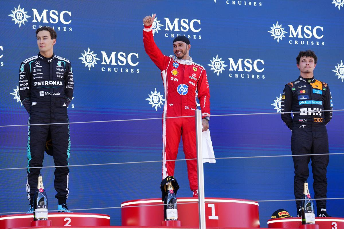 Podio del GP de Barcelona-Catalunya.