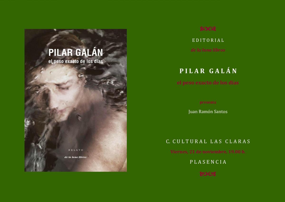 Cartel de la presentación del último libro de la escritora Pilar Galán en Plasencia.
