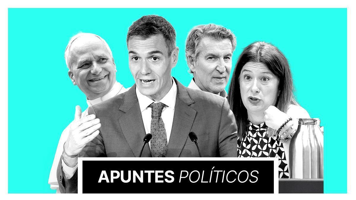 VISITA PAPA A ESPAÑA | Ni el Papa salva a Sánchez ni Leire impulsa a Feijóo