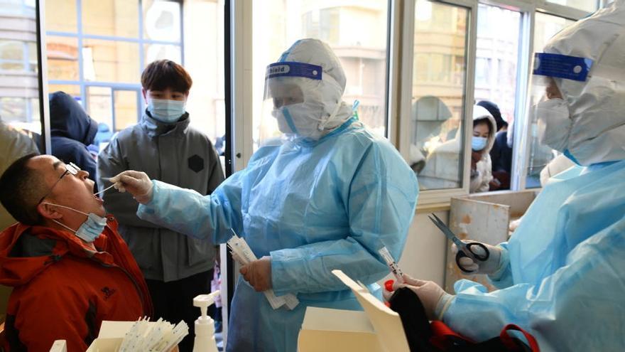 Pruebas de coronavirus en la provincia china de Hebei.