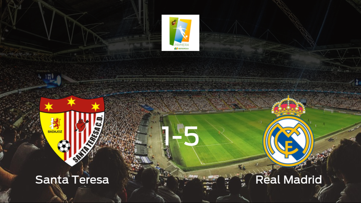 El Real Madrid Femenino se lleva los tres puntos a casa tras golear al Santa Teresa Badajoz (1-5)