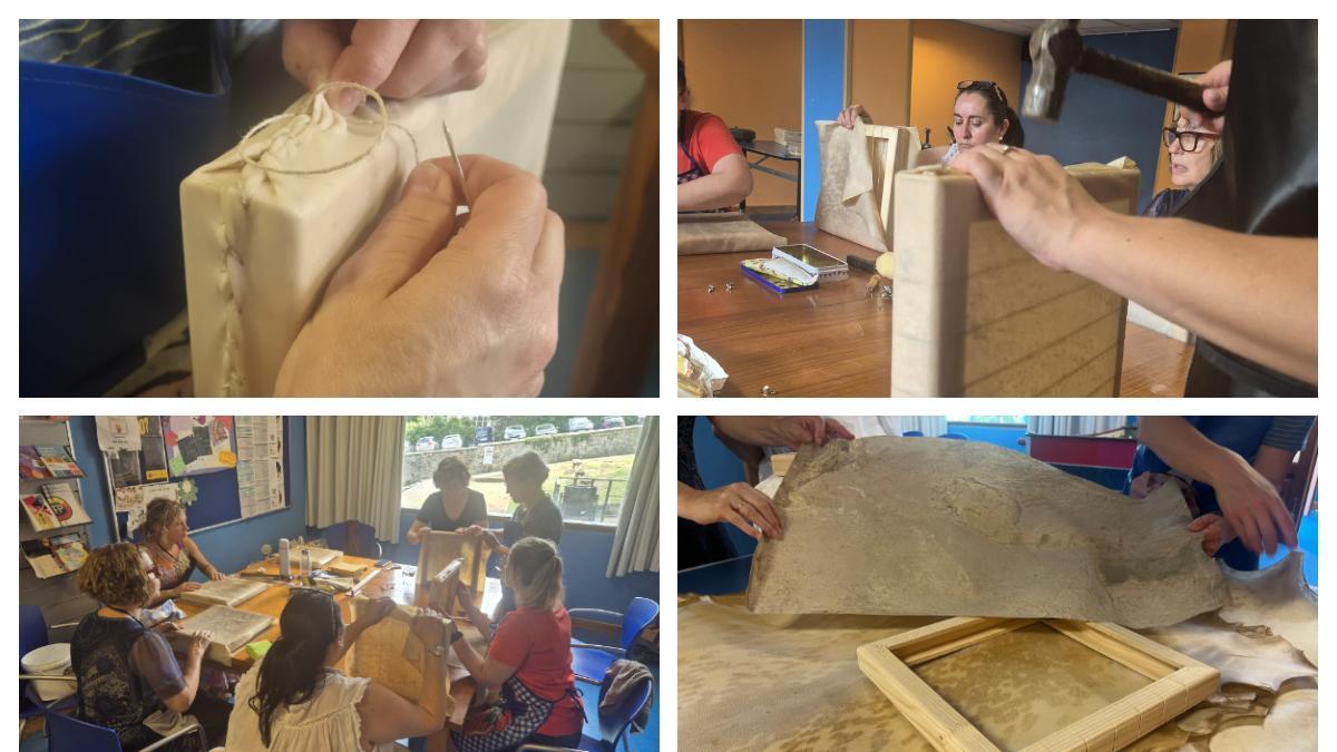 El taller de pandeiros de Grado, en imágenes