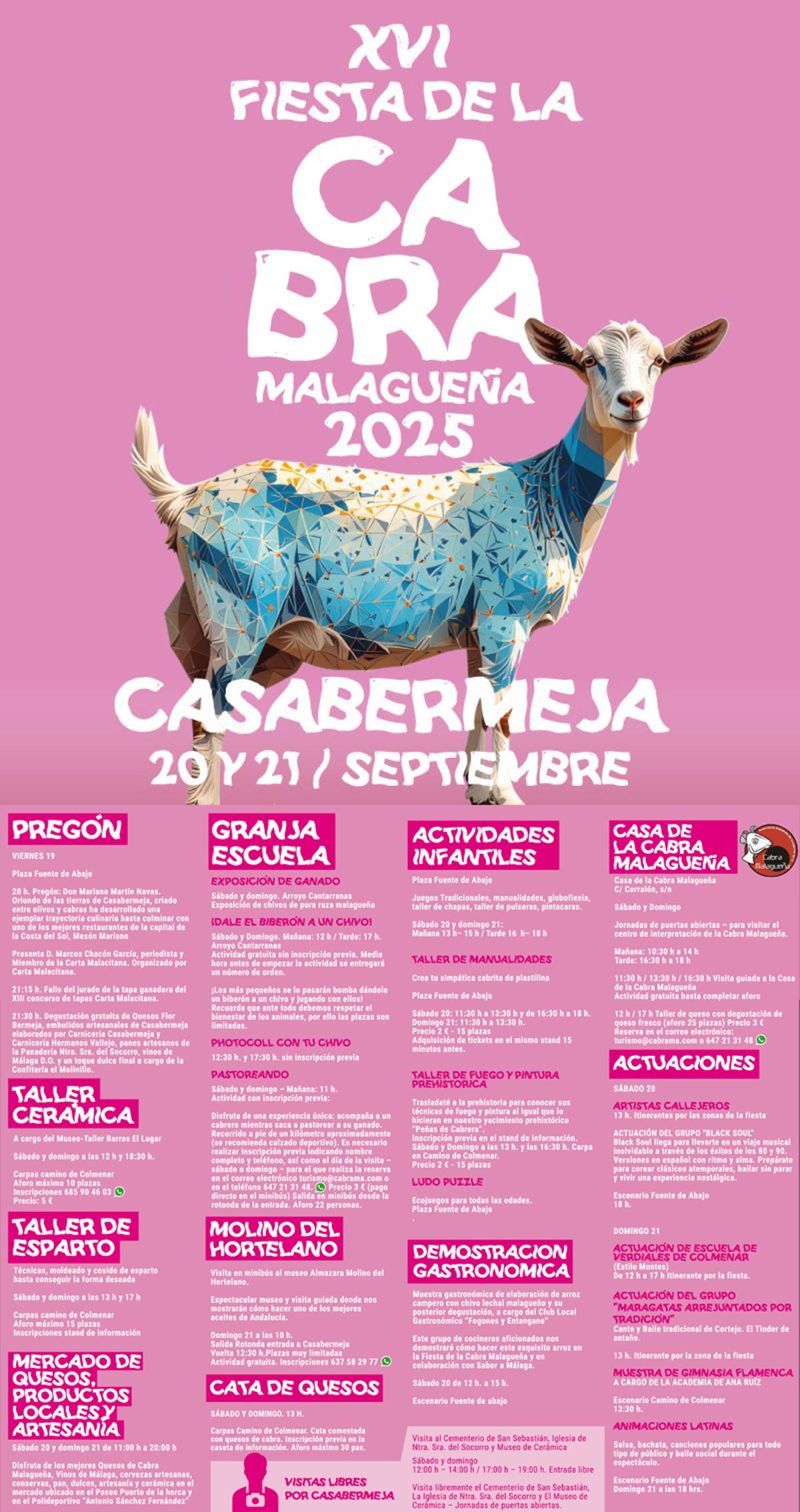 Cartel y programación de la Fiesta de la Cabra Malagueña