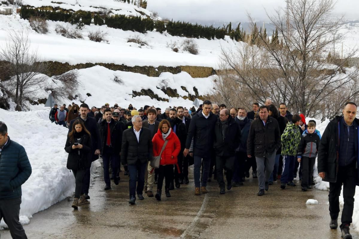 Pedro Sánchez en su visita a Teruel