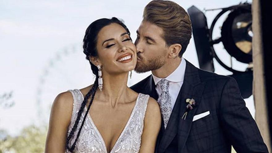 Sergio Ramos y Pilar Rubio, el día de su boda.