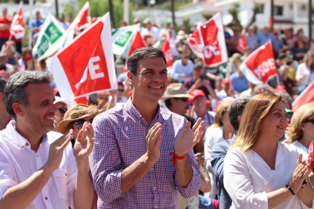 Pedro Sánchez, con los militantes en Cártama