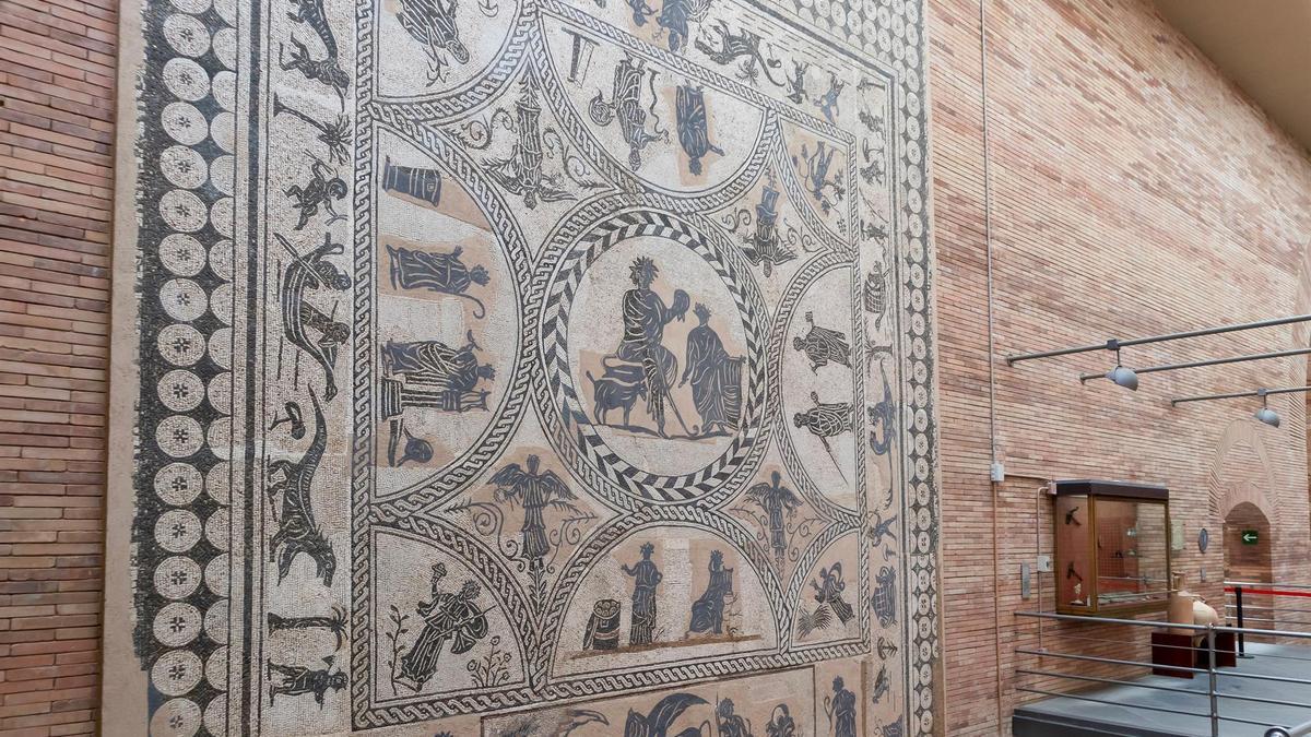 Vista de un mosaico en el Museo Romano de Mérida