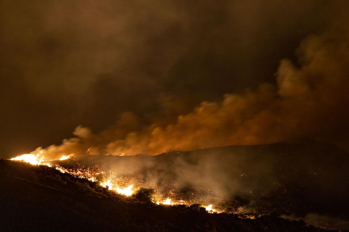 Incendio en la zona de Kiotari de Rodas, Grecia.