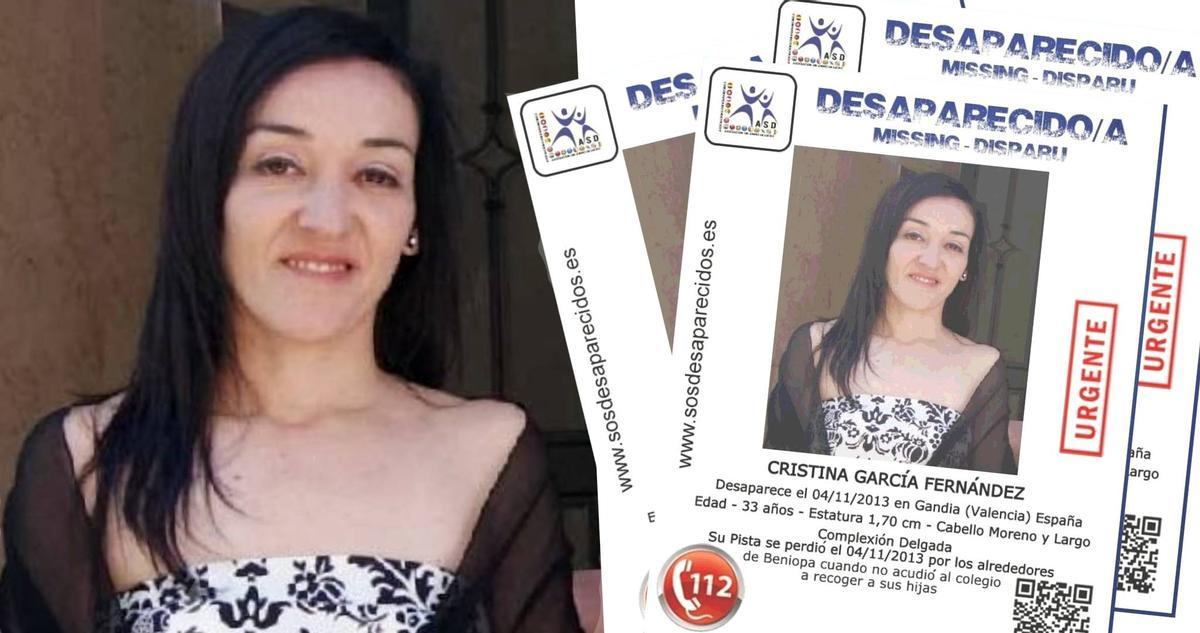 Alerta por la desaparición de Cristina García, difundida en 2013.