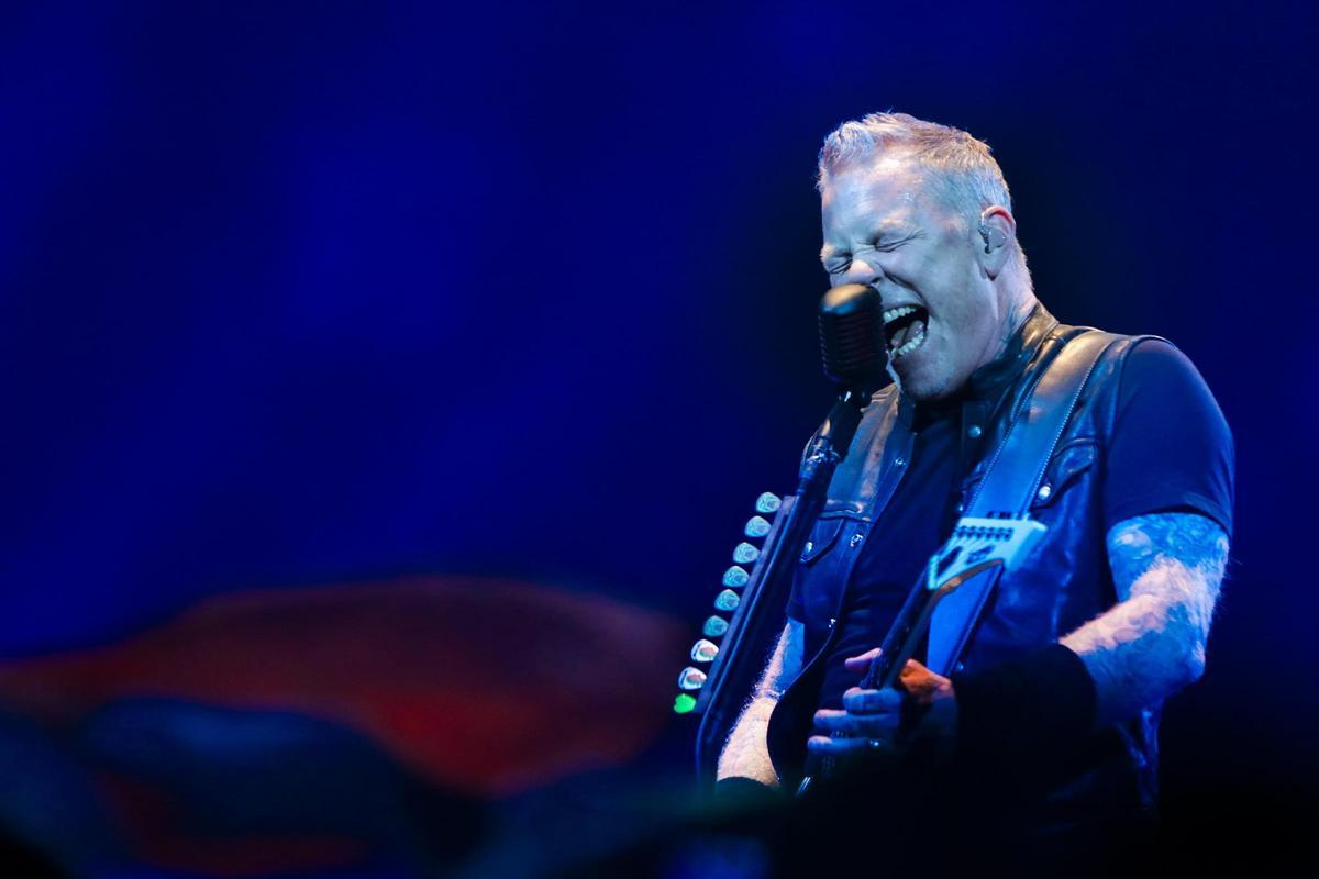 Hetfield, durante un concierto de Metallica en Lisboa.