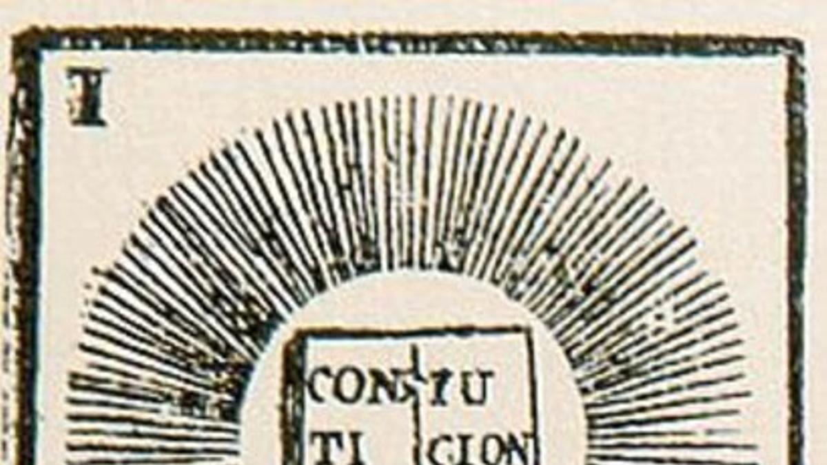 Óleo de Salvador Viniegra y Lasso sobre la promulgación de la Constitución de Cádiz, de 1912.