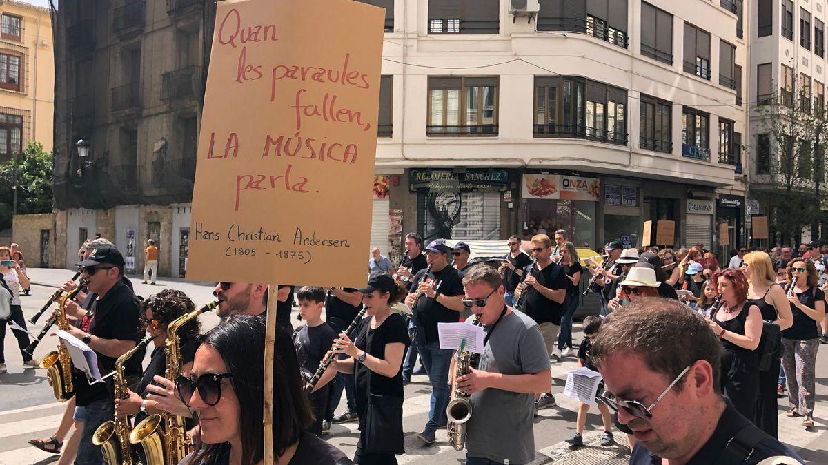 Manifestación celebrada en València  en defensa de la asignatura de Música.