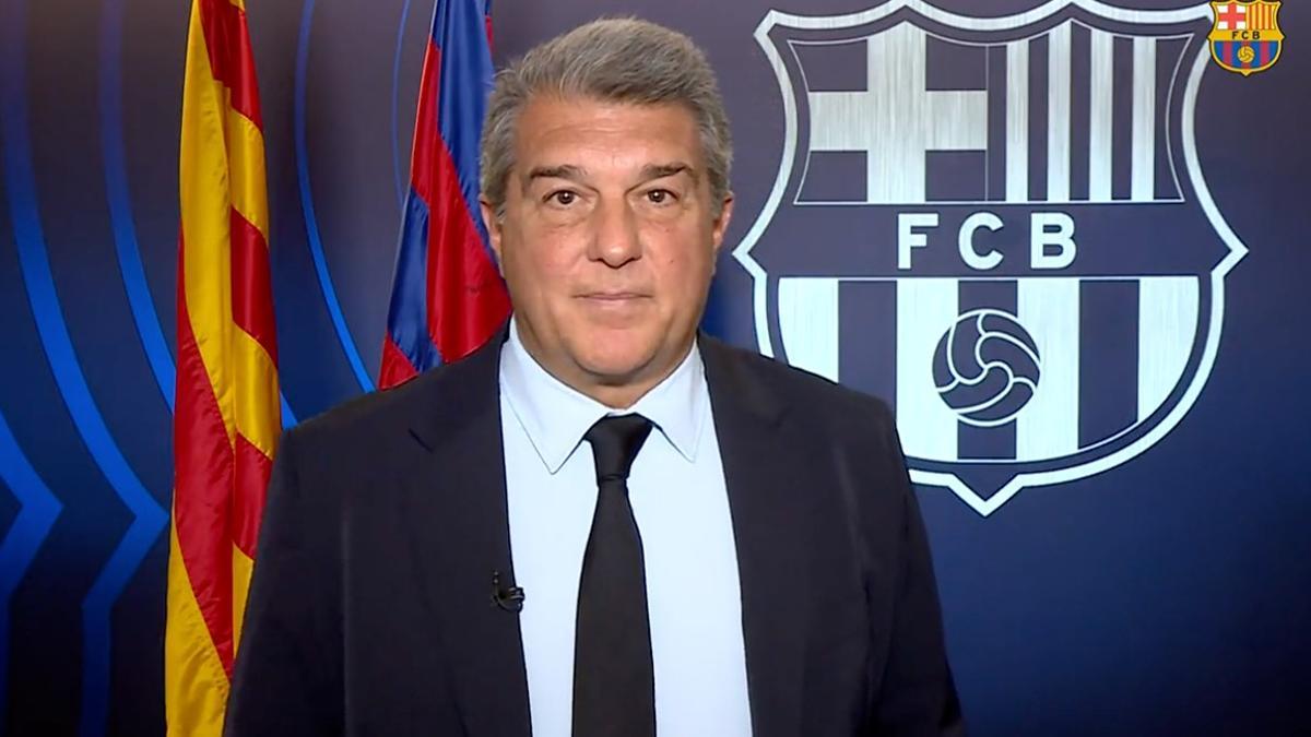 Laporta, en su mensaje institucional antes del clásico liguero en el Camp Nou.