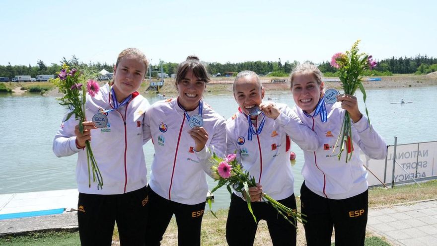 Bárbara Pardo se cuelga la plata con el K4 500 en el Europeo
