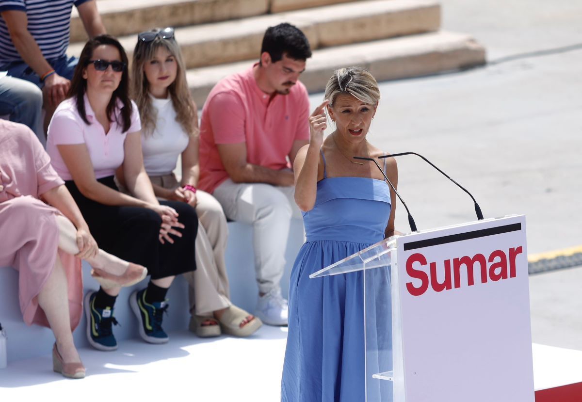 Mitin al sol de Sumar en Zaragoza