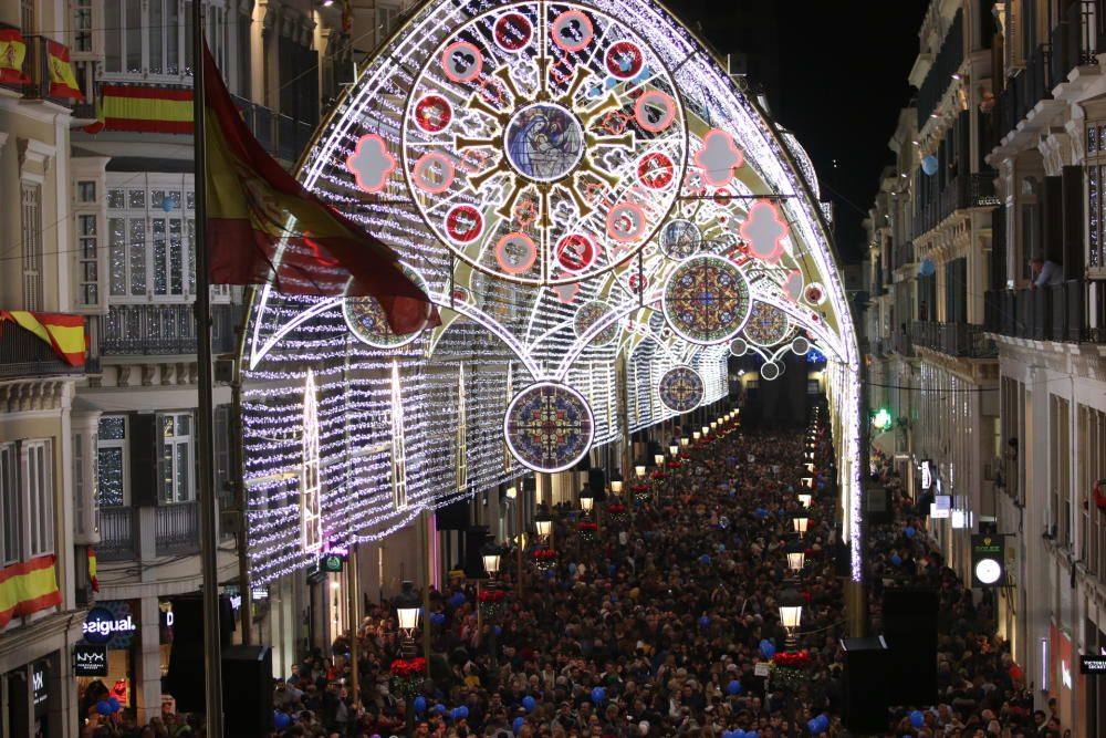 El encendido de las luces de Navidad de la calle Larios de 2018