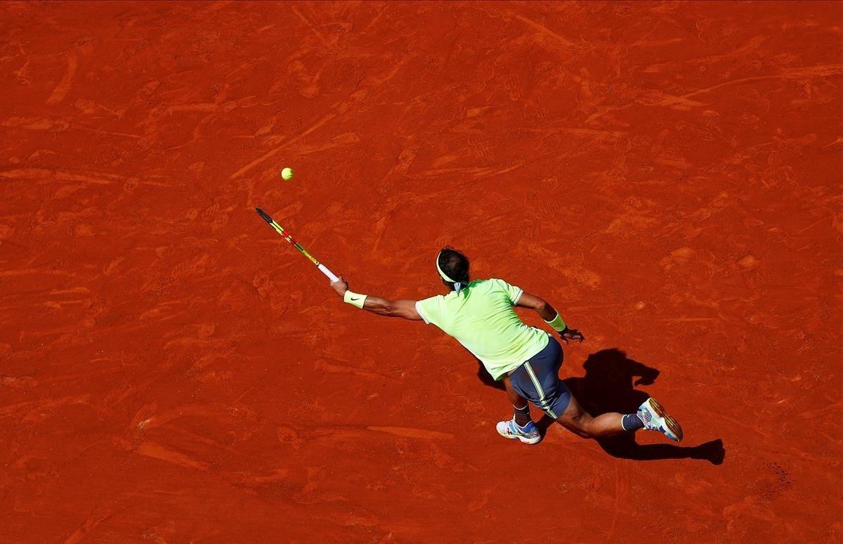 Primer partido de Rafa Nadal contra el alemán Yannick Hanfmann  en Roland Garros, París.