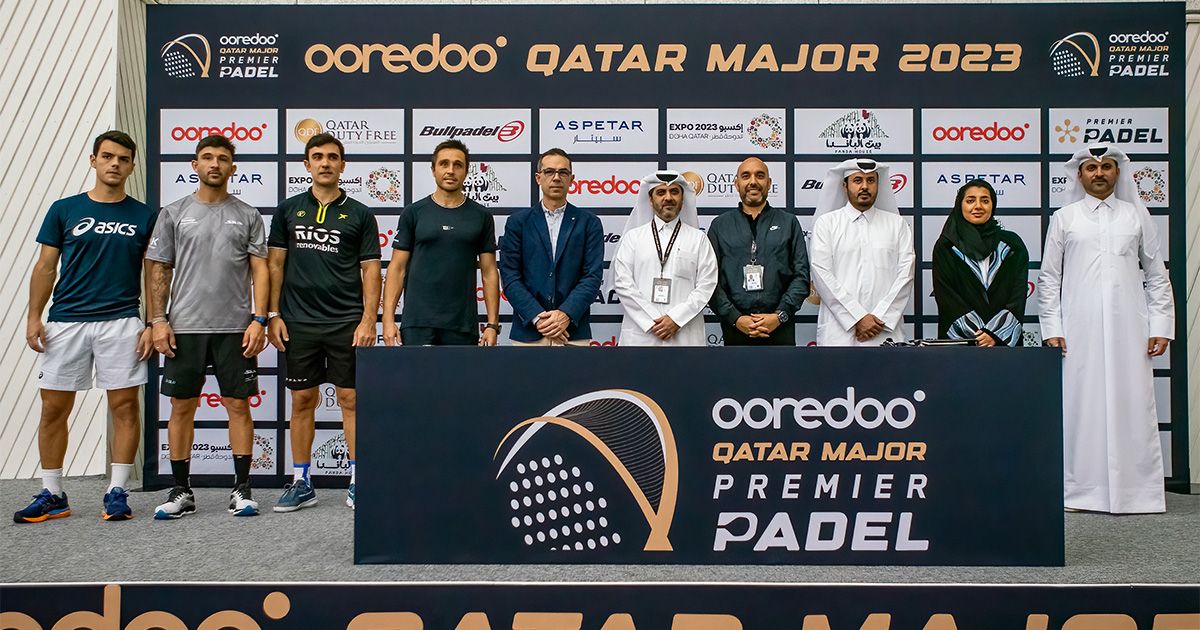 Sorteo del cuadro del Ooredoo Qatar Major con Coki Nieto, Lima, Sanyo y Bela