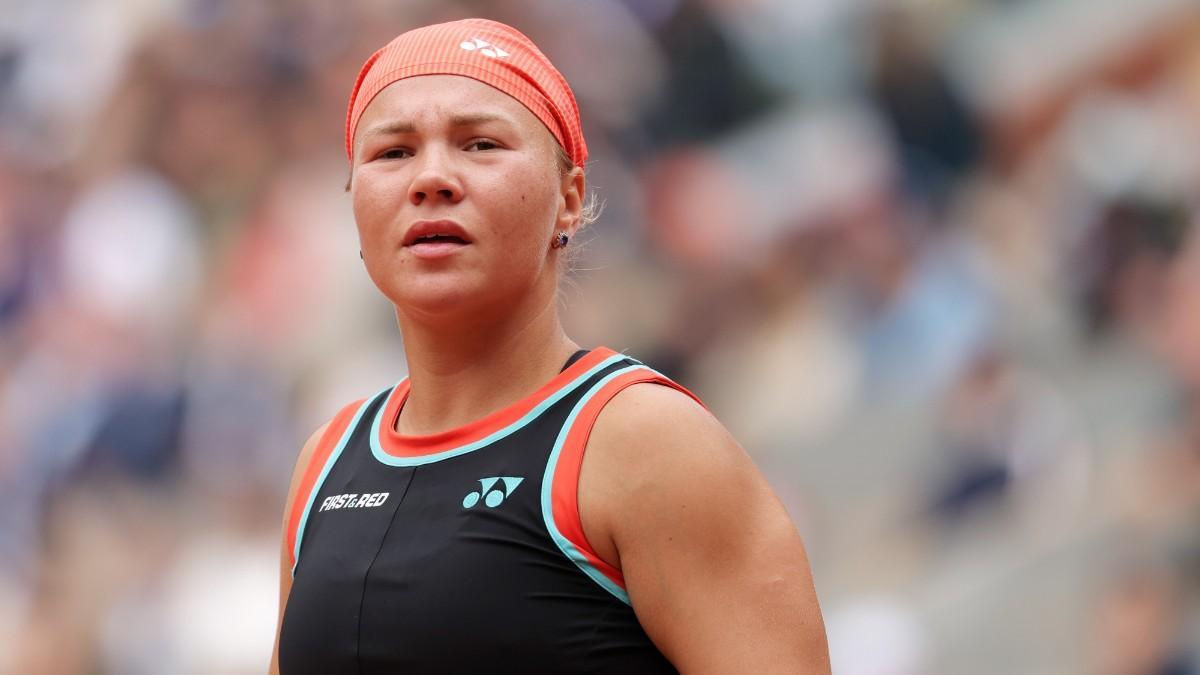 Diana Shnaider, durante el partido ante Aryna Sabalenka