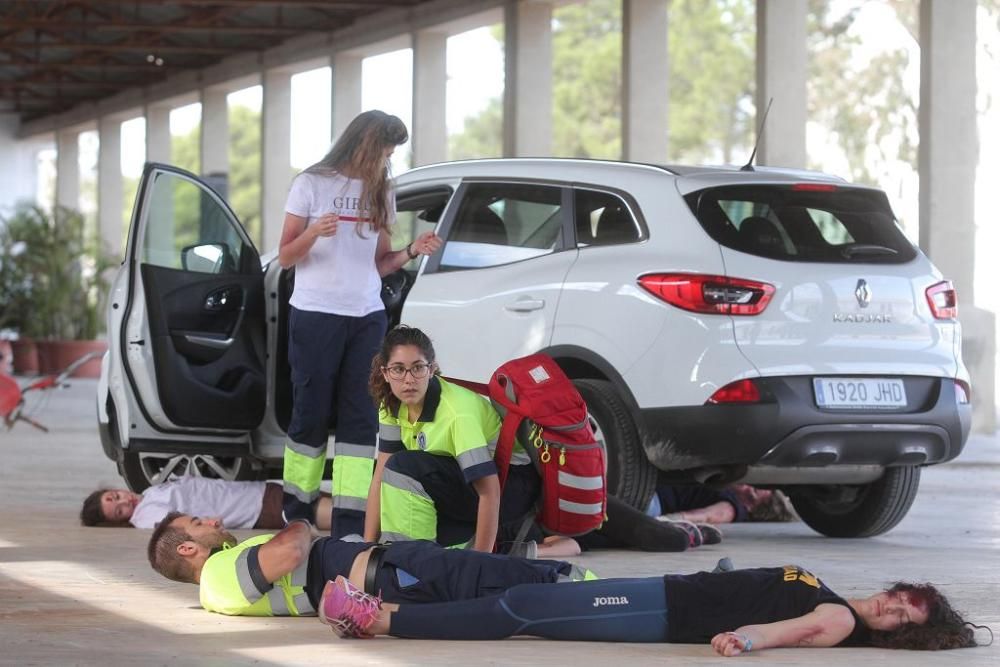 Simulacro de atropello múltiple en el campus de Cartagena de la UCAM