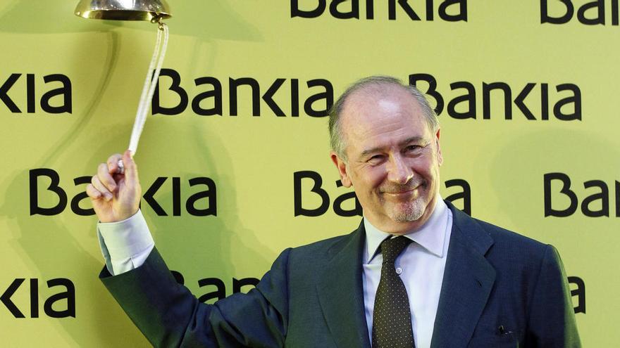 Rodrigo Rato, durant el debut en borsa de Bankia