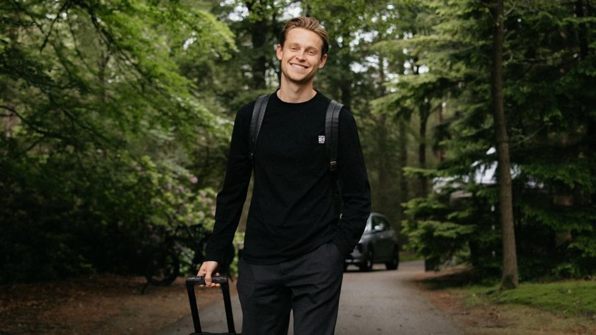 Frenkie de Jong, a su llegada a la concentración de la selección de Países Bajos en Zeist.