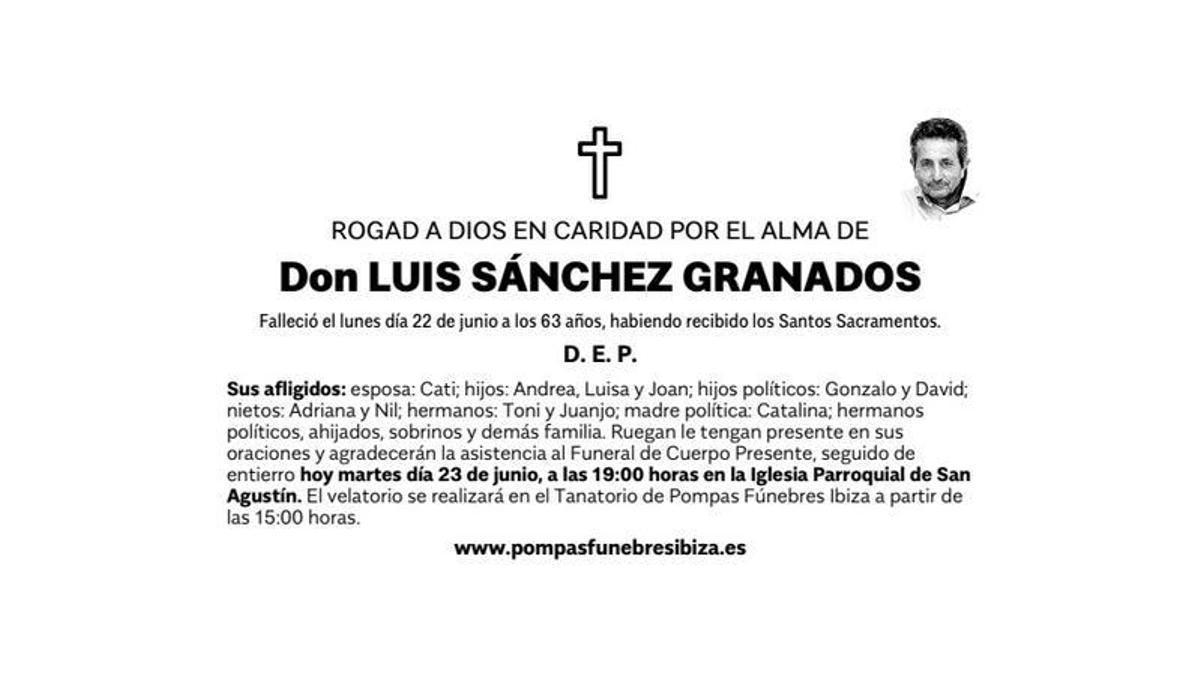 Esquela Luis Sánchez Granados