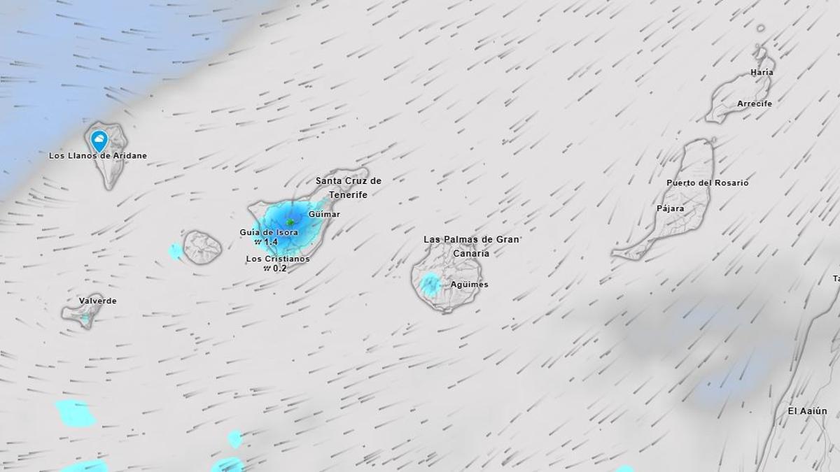 Situación del cielo este jueves en Canarias.