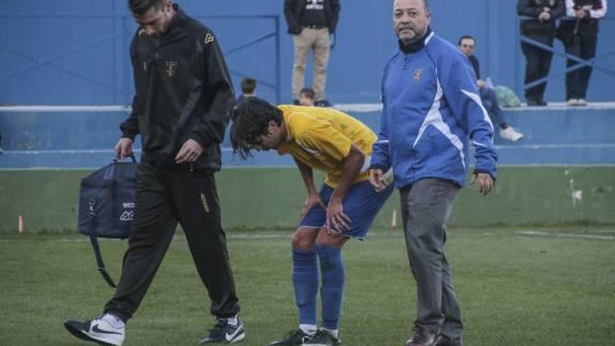 Chema, en el momento de producirse la lesión.