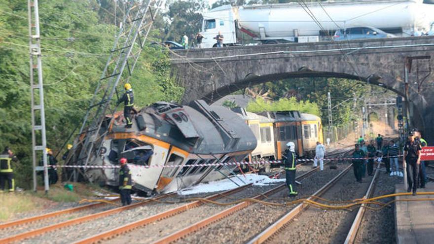 Accidente de tren en O Porriño. //Marcos Canosa