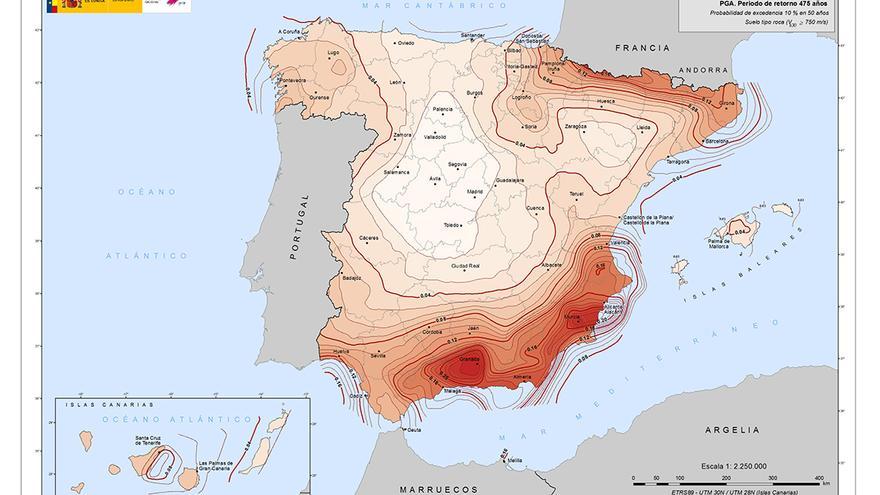 Las cordilleras béticas,  una de las zonas con mayor peligrosidad sísmica de España.