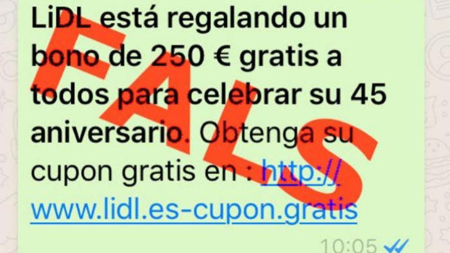 El falso mensaje de Lidl que llega por WhatsApp y no debes creer