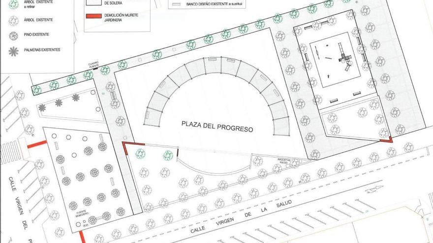 Arrancan las obras de acondicionamiento de la Plaza del Progreso de Tómbola