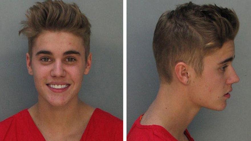 La ficha policial de Justin Bieber