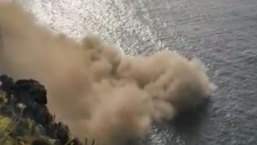 Derrumbe de rocas en la costa de Icod de los Vinos