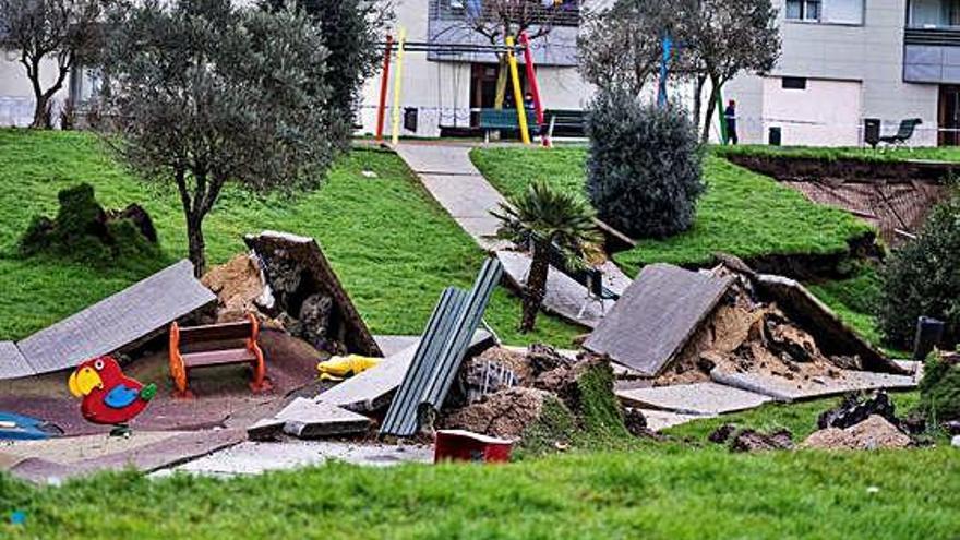 Santander Enfonsament sense víctimes d&#039;un parc de 1.800 metres quadrats