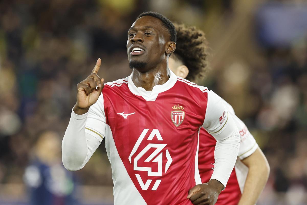 MONACO (Monaco), 17/02/2026.- Folarin Balogun of Monaco celebrates after scoring the 1-0 lead goal during the UEFA Champions League play-offs 1st leg match between AS Monaco and Pariis Saint-Germain, in Monaco, 17 February 2026. (Liga de Campeones) EFE/EPA/SEBASTIEN NOGIER