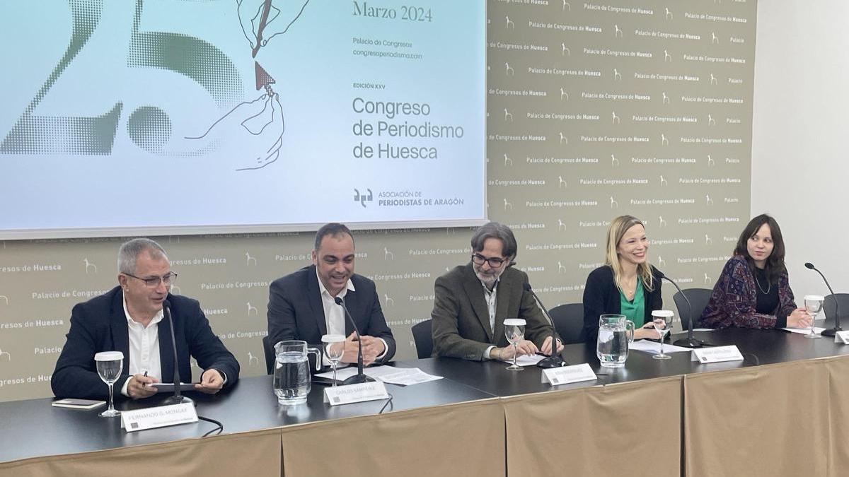 Presentación del Congreso de Periodismo de Huesca, este martes.