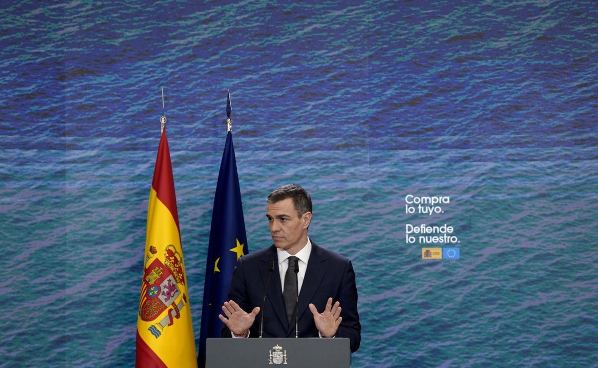 Pedro Sánchez compareix a la Moncloa després de lanunci dels aranzels de Donald Trump