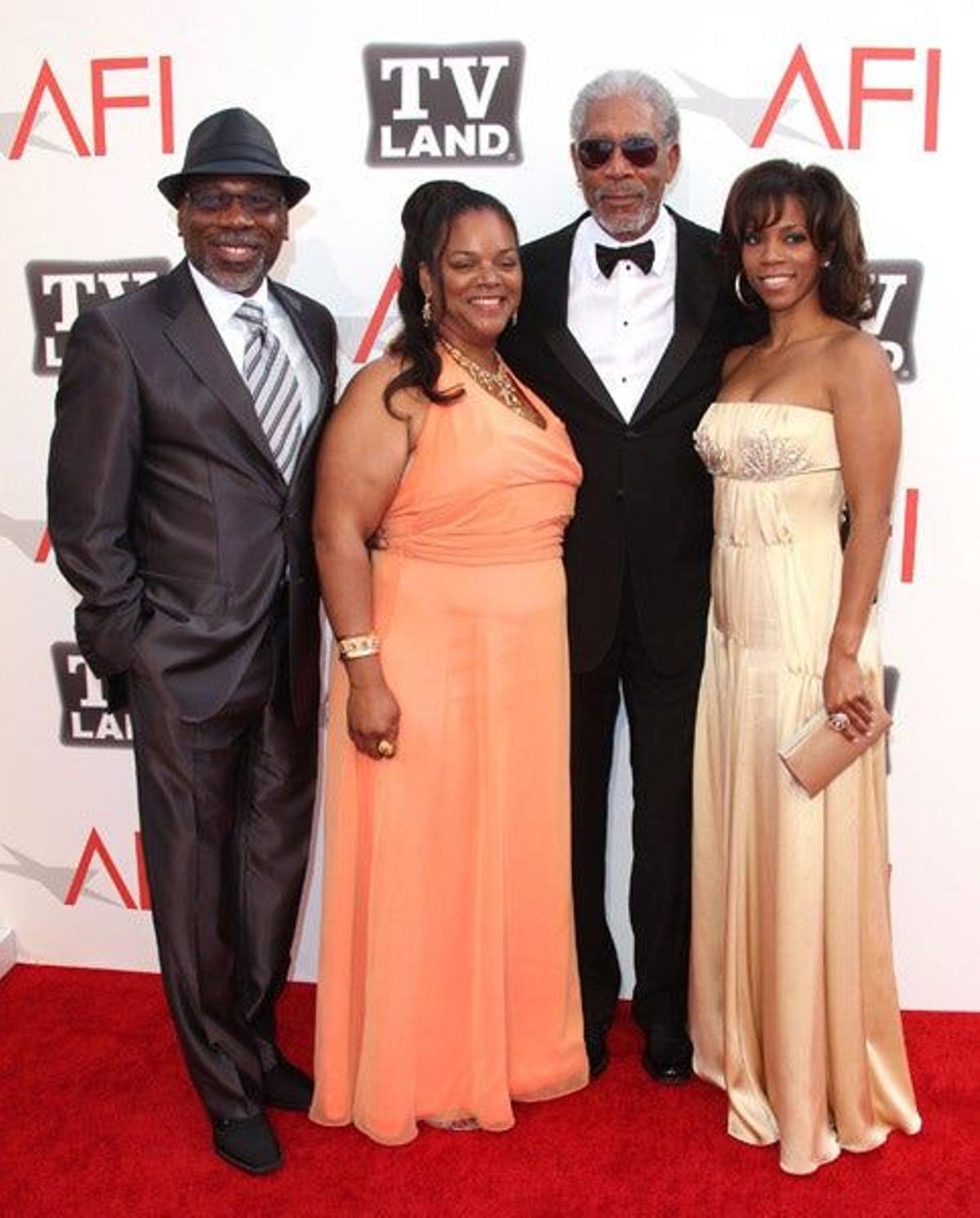 Morgan Freeman y familia