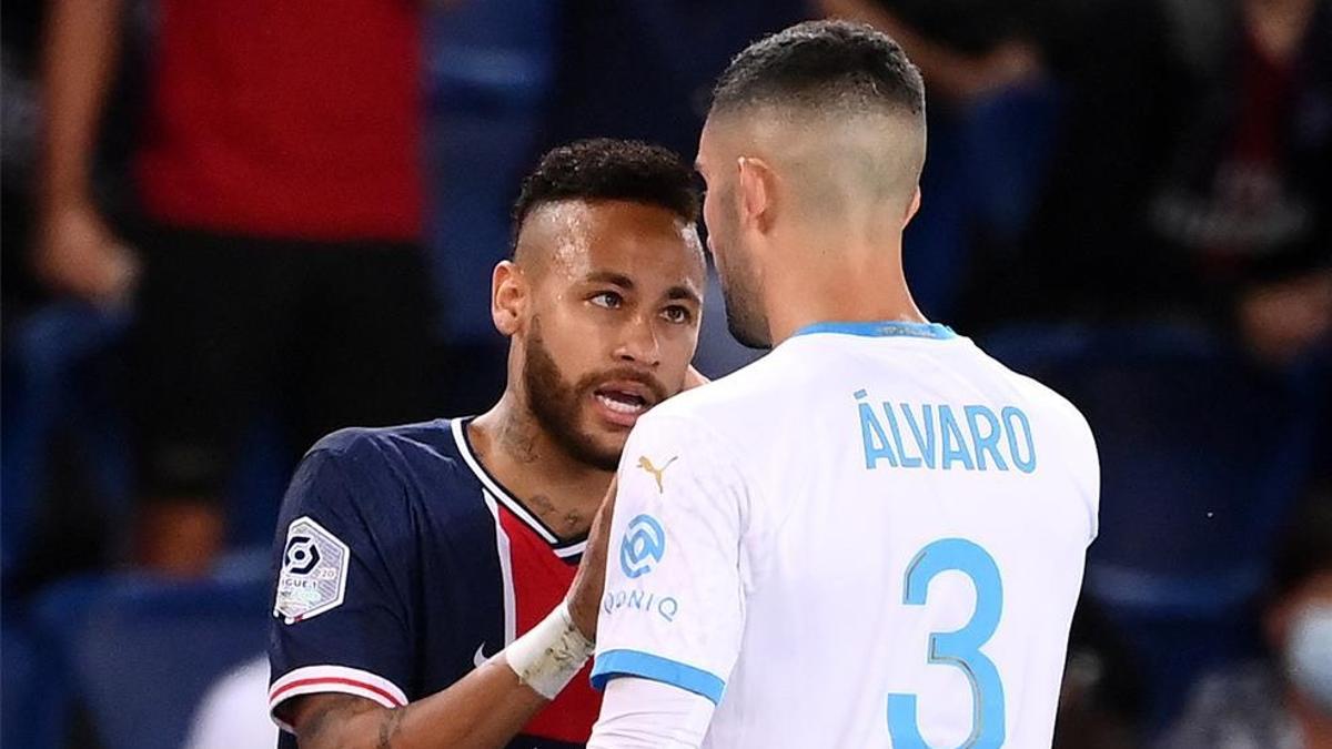 Neymar y Álvaro se enzarzaron durante el PSG-OM