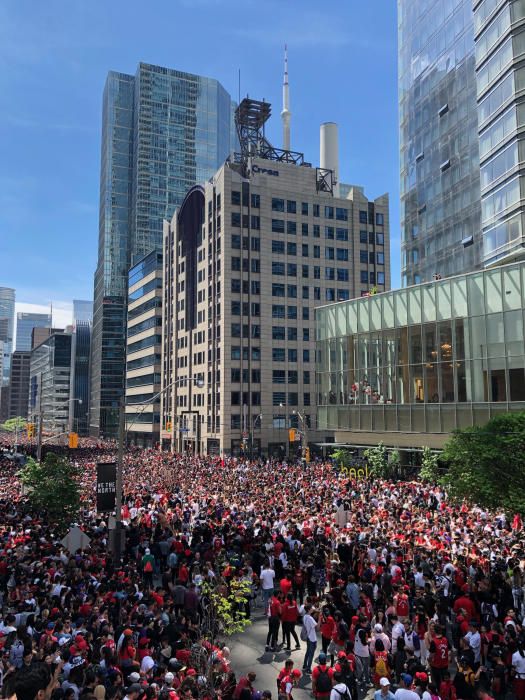 Los Raptors celebran el título de la NBA