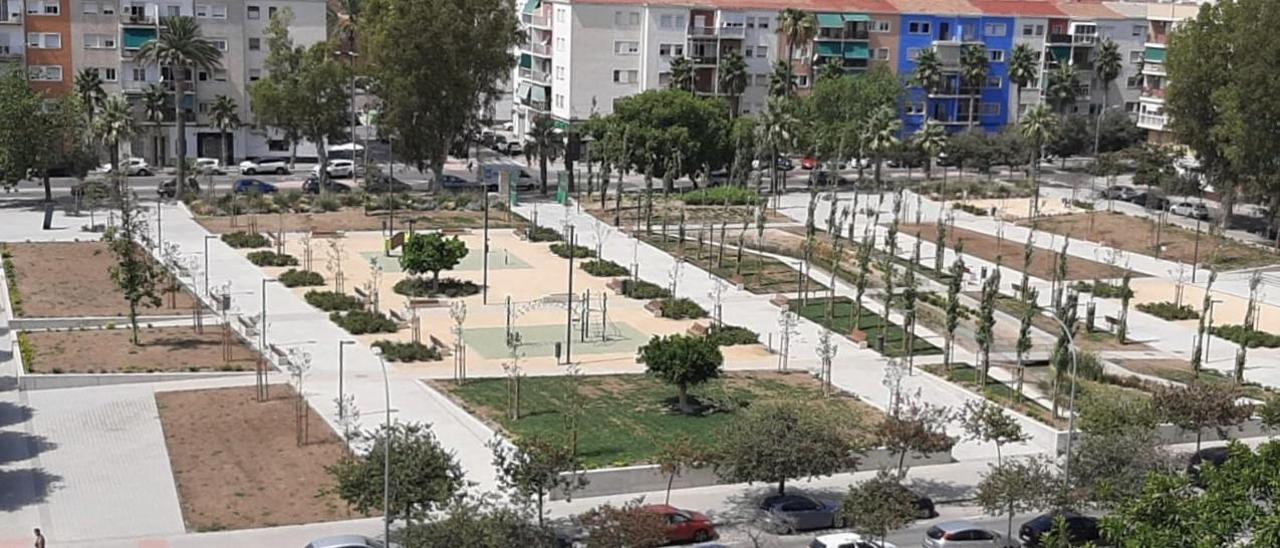 Imagen actual de las zonas verdes, facilitada por el PSOE