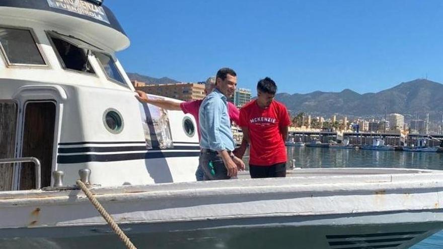 El candidato del PP-A a la reelección como presidente de la Junta, Juanma Moreno, este jueves en Fuengirola (Málaga)