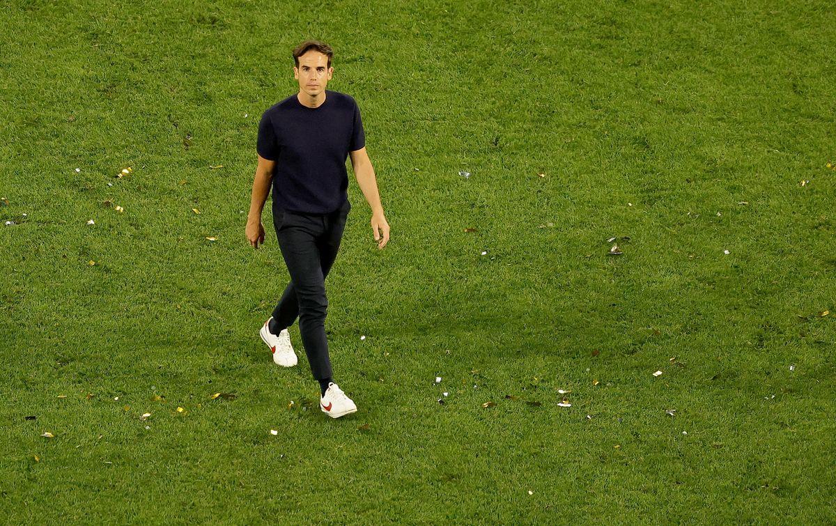 Iñigo Pérez, en la final de la Conference League, aún con el Rayo Vallecano.