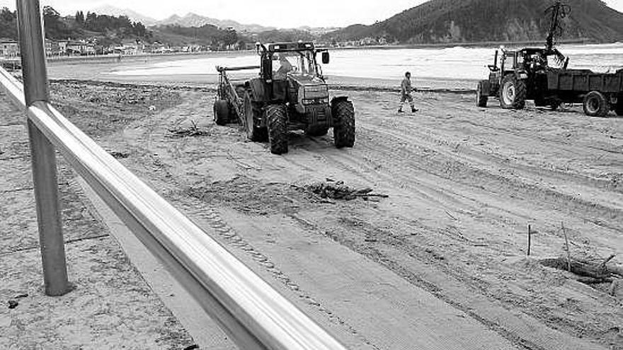 La playa de Santa Marina, otra vez limpia